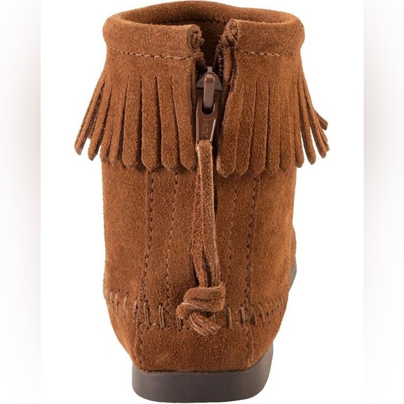 Minnetonka women’s Brown Suede‎ soft sole Fringe Ankle Boots size 6.5 - Picture 4 of 10